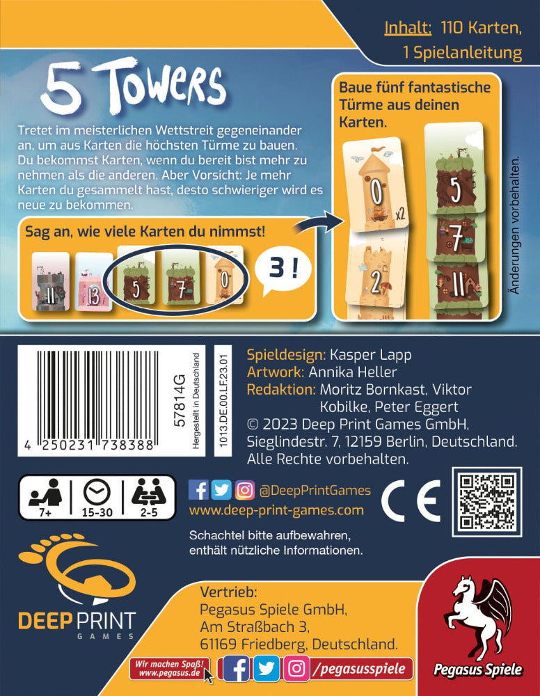 5 Towers - Cleveres Karten-Auktionsspiel für Familien