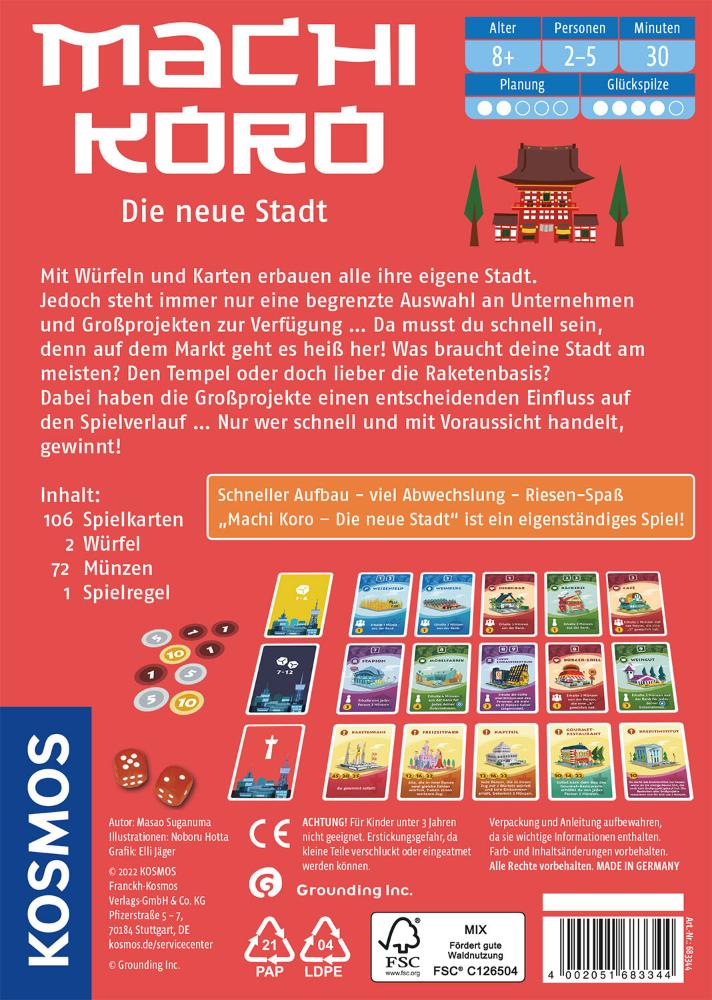 Machi Koro die neue Stadt - Das beste Kartenspiel für Monopoly-Fans