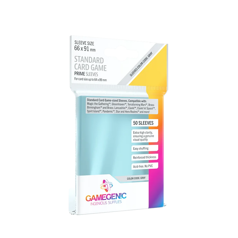 PRIME Standard Card Game Sleeves Clear - Pack mit 50 Stück