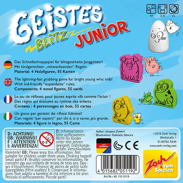 Geistesblitz Junior - Farbenfrohes Reaktionsspiel für Kinder ab 4 Jahre