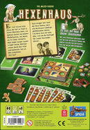 Rückseite von "Hexenhaus". Beispiel für einen Spielaufbau und eine kurze Geschichte zum Spiel.
